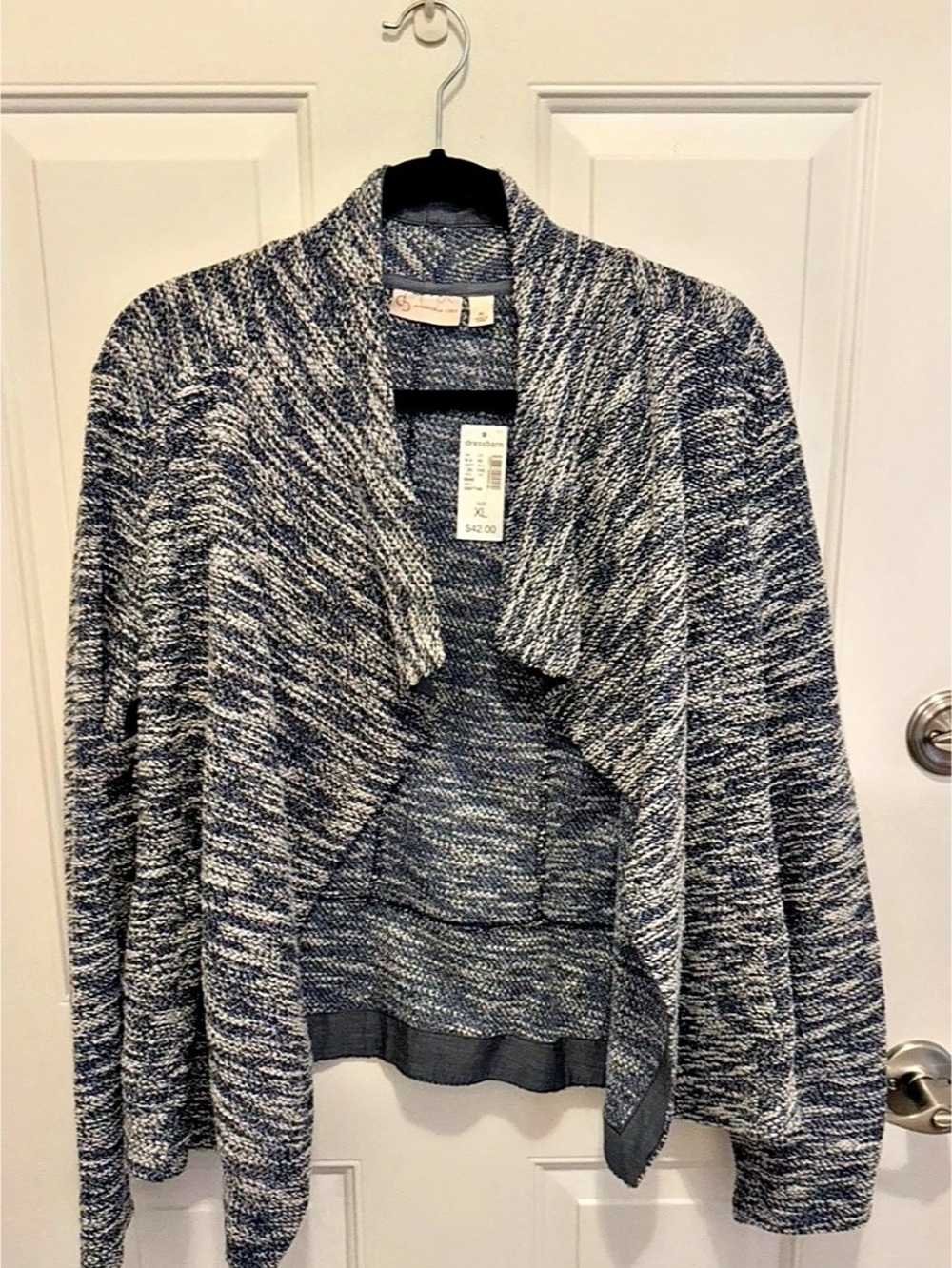 dressbarn Blue & White Cardigan Size XL NWT